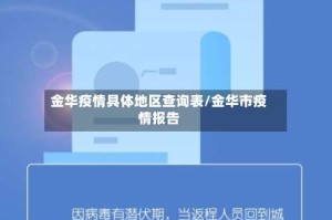 金华疫情具体地区查询表/金华市疫情报告