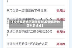 【疫情风险地区如何获利,疫情风险地区判定标准】