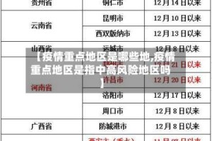 【疫情重点地区是哪些地,疫情重点地区是指中高风险地区吗】