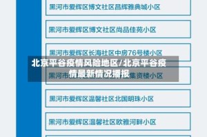 北京平谷疫情风险地区/北京平谷疫情最新情况播报