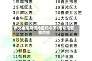 南充全是疫情地区吗今天/南充是否有疫情
