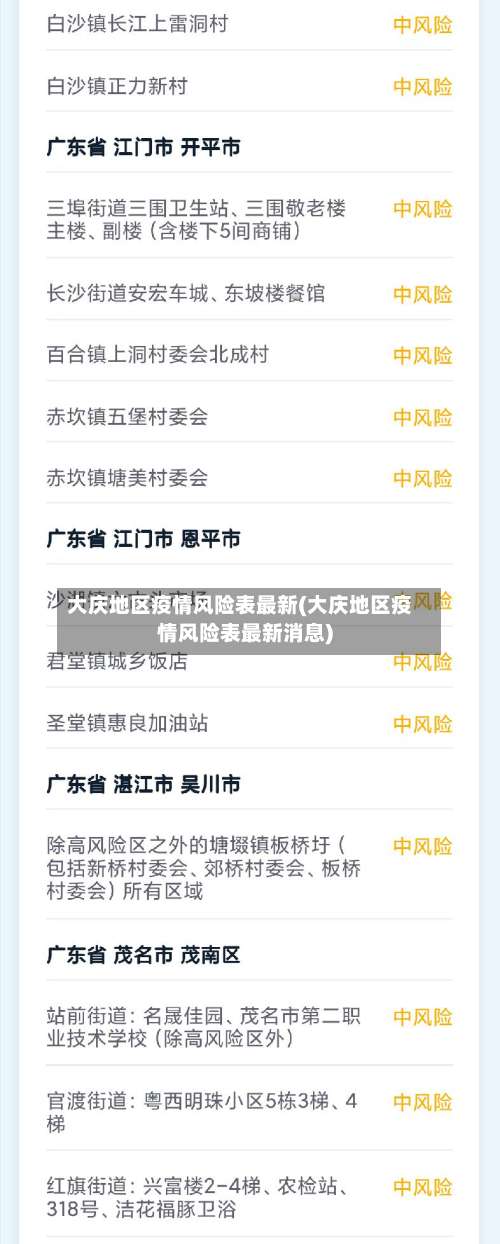 大庆地区疫情风险表最新(大庆地区疫情风险表最新消息)-第1张图片