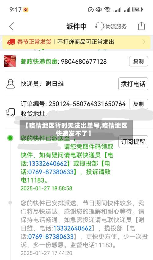 【疫情地区暂时无法出单号,疫情地区快递发不了】-第2张图片