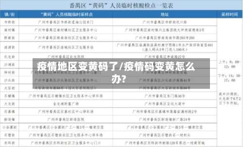 疫情地区变黄码了/疫情码变黄怎么办?-第1张图片
