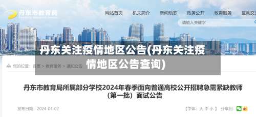 丹东关注疫情地区公告(丹东关注疫情地区公告查询)-第2张图片