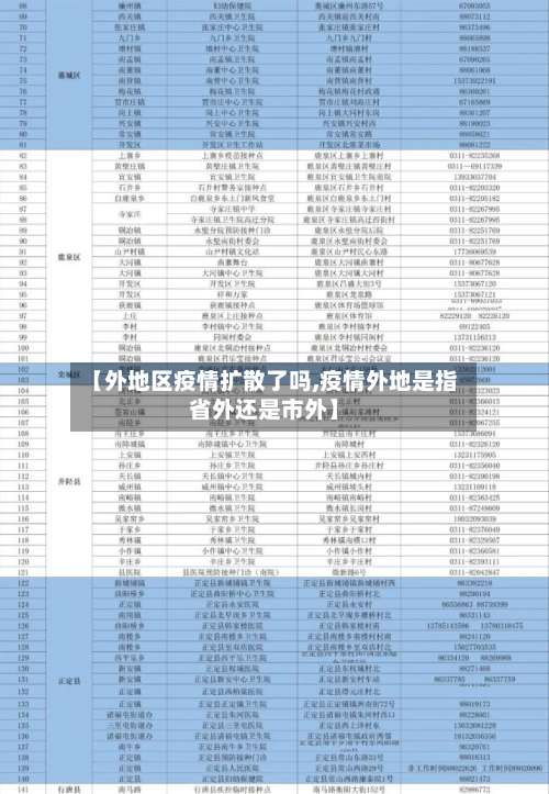 【外地区疫情扩散了吗,疫情外地是指省外还是市外】-第3张图片
